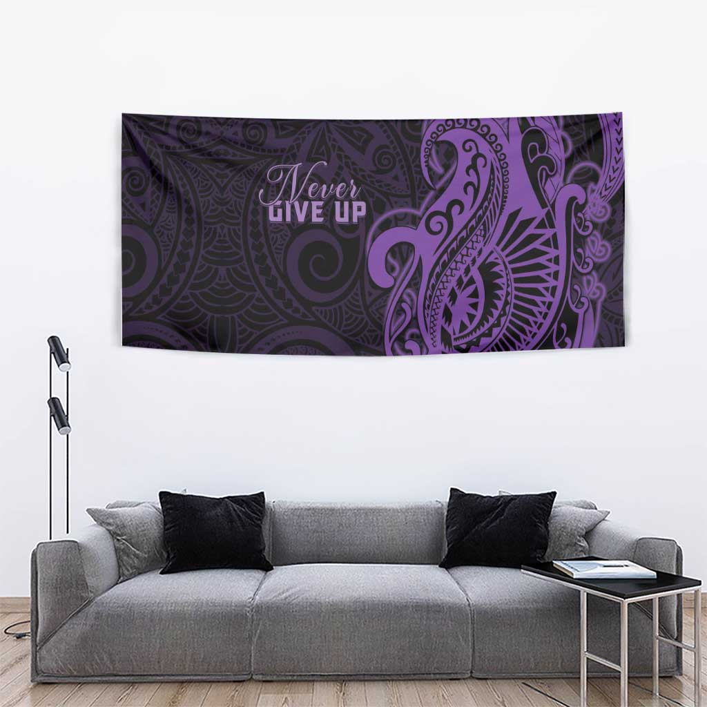 Lupus Warrior Tapestry Never Give Up Polynesian Style LT05 - Polynesian Pride