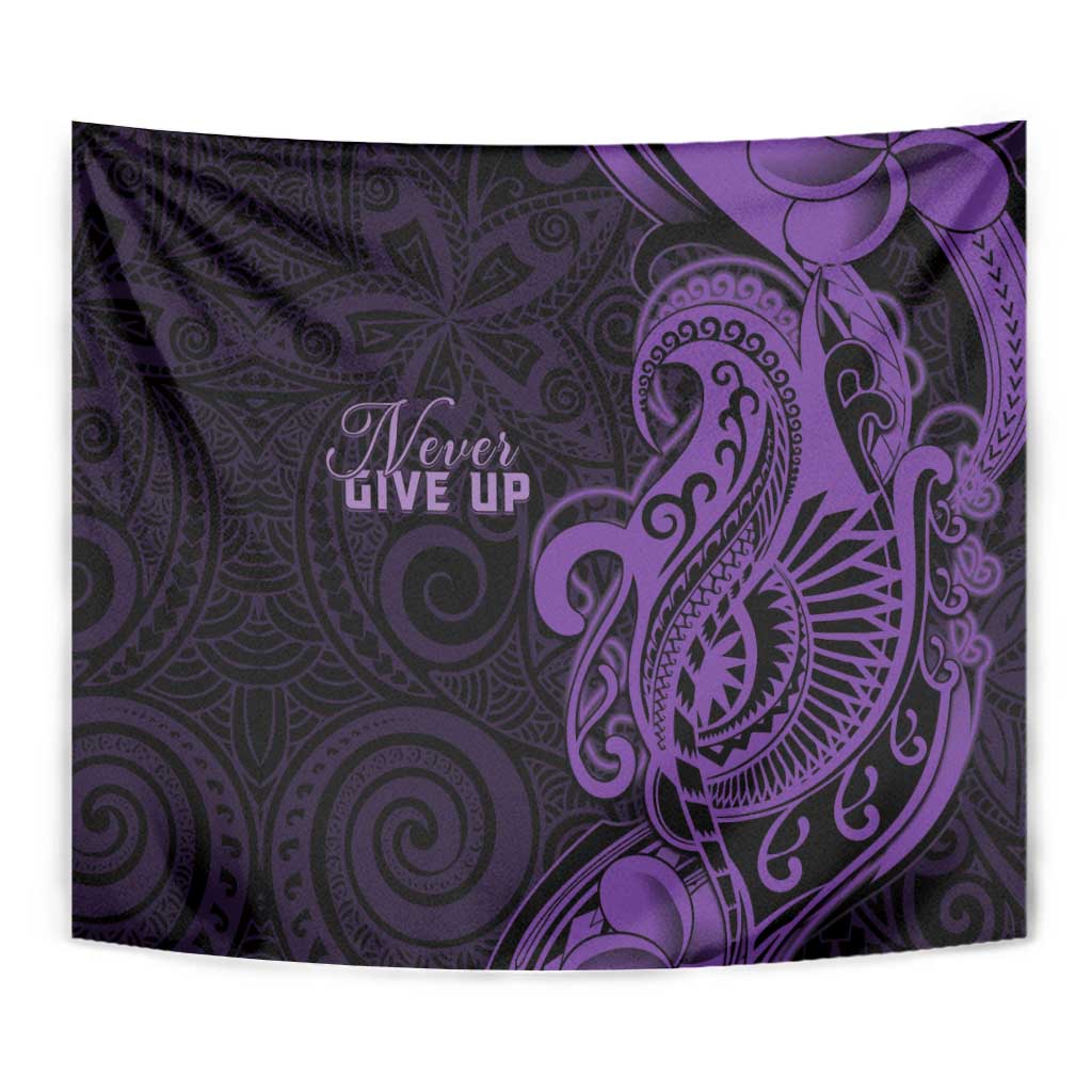 Lupus Warrior Tapestry Never Give Up Polynesian Style LT05 - Polynesian Pride