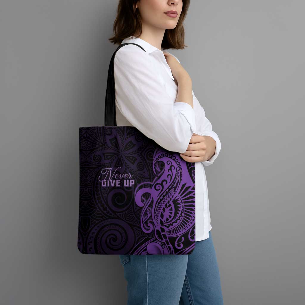 Lupus Warrior Tote Bag Never Give Up Polynesian Style LT05 - Polynesian Pride