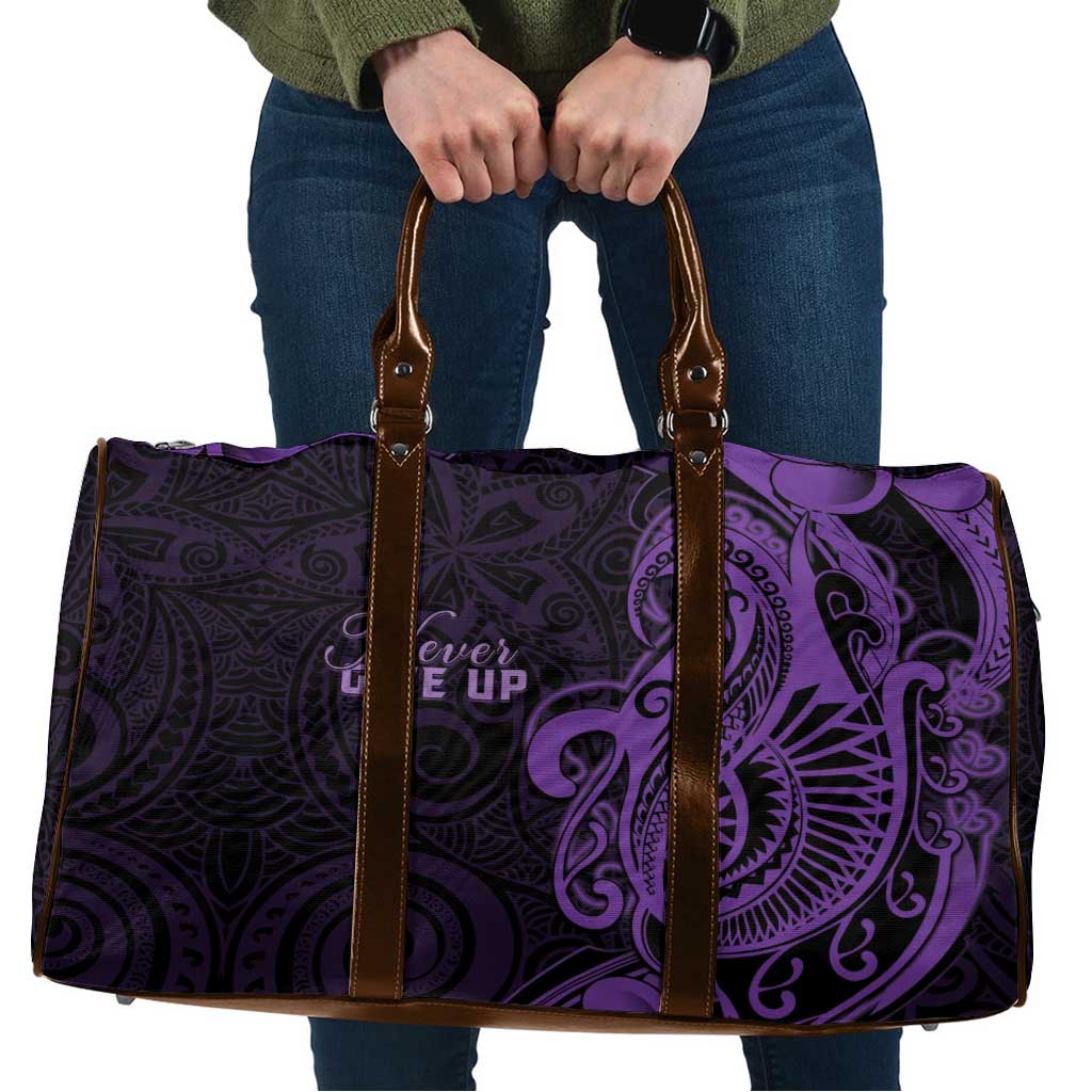 Lupus Warrior Travel Bag Never Give Up Polynesian Style LT05 Purple - Polynesian Pride