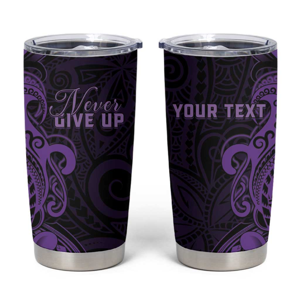 Personalised Lupus Warrior Tumbler Cup Never Give Up Polynesian Style LT05 Purple - Polynesian Pride