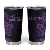 Personalised Lupus Warrior Tumbler Cup Never Give Up Polynesian Style LT05 Purple - Polynesian Pride