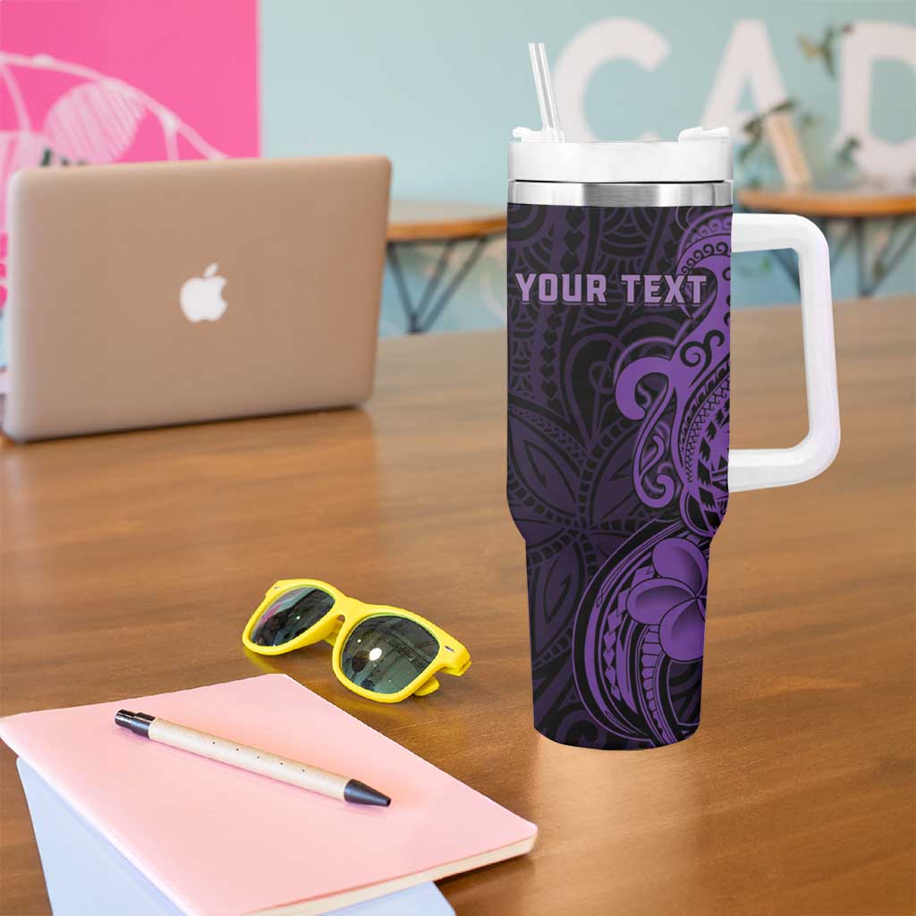 Personalised Lupus Warrior Tumbler With Handle Never Give Up Polynesian Style