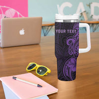 Personalised Lupus Warrior Tumbler With Handle Never Give Up Polynesian Style