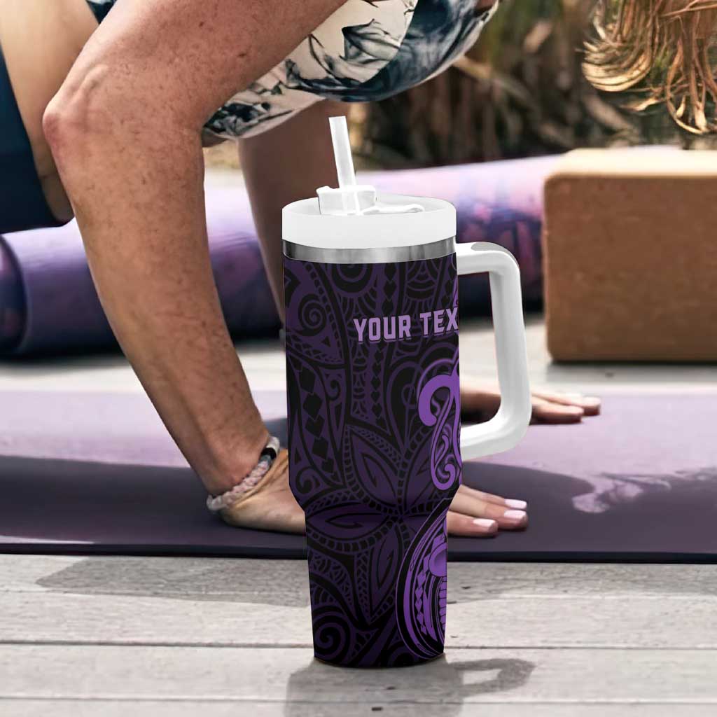 Personalised Lupus Warrior Tumbler With Handle Never Give Up Polynesian Style