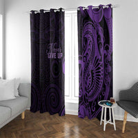 Lupus Warrior Window Curtain Never Give Up Polynesian Style LT05 With Grommets Purple - Polynesian Pride