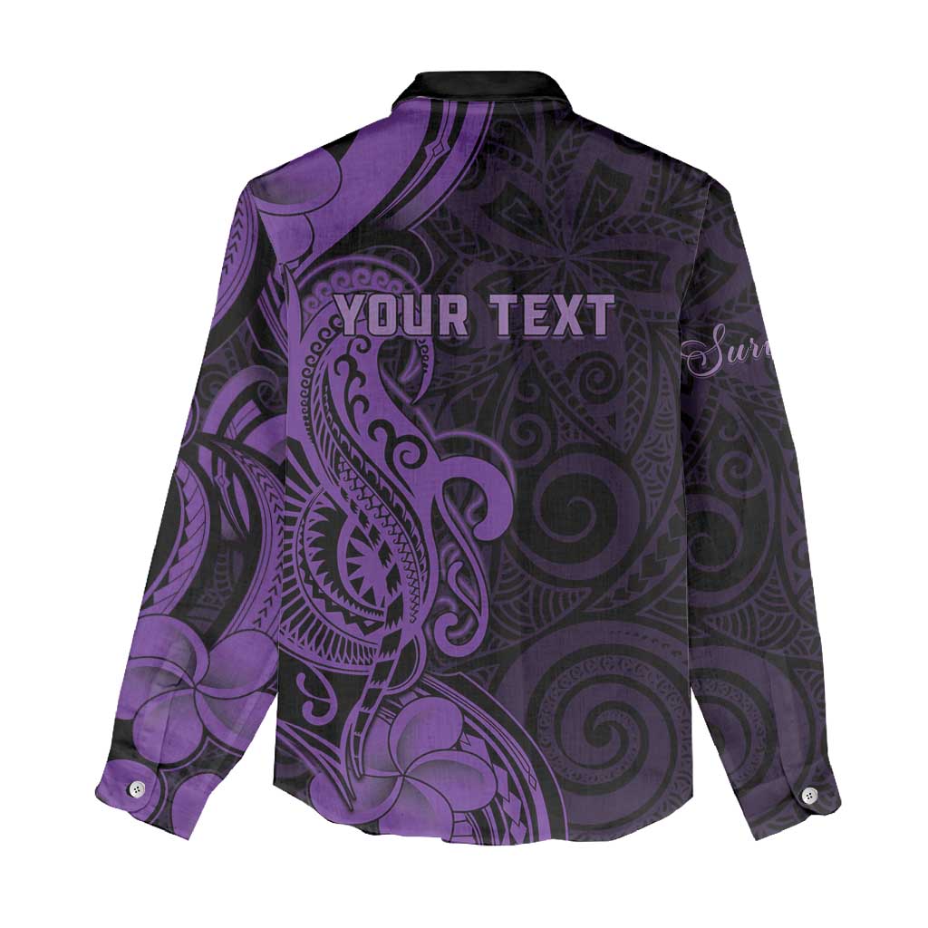 Personalised Lupus Warrior Women Casual Shirt Never Give Up Polynesian Style LT05 - Polynesian Pride