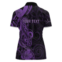 Personalised Lupus Warrior Women Polo Shirt Never Give Up Polynesian Style LT05 - Polynesian Pride