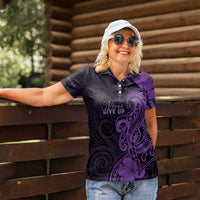 Personalised Lupus Warrior Women Polo Shirt Never Give Up Polynesian Style LT05 - Polynesian Pride
