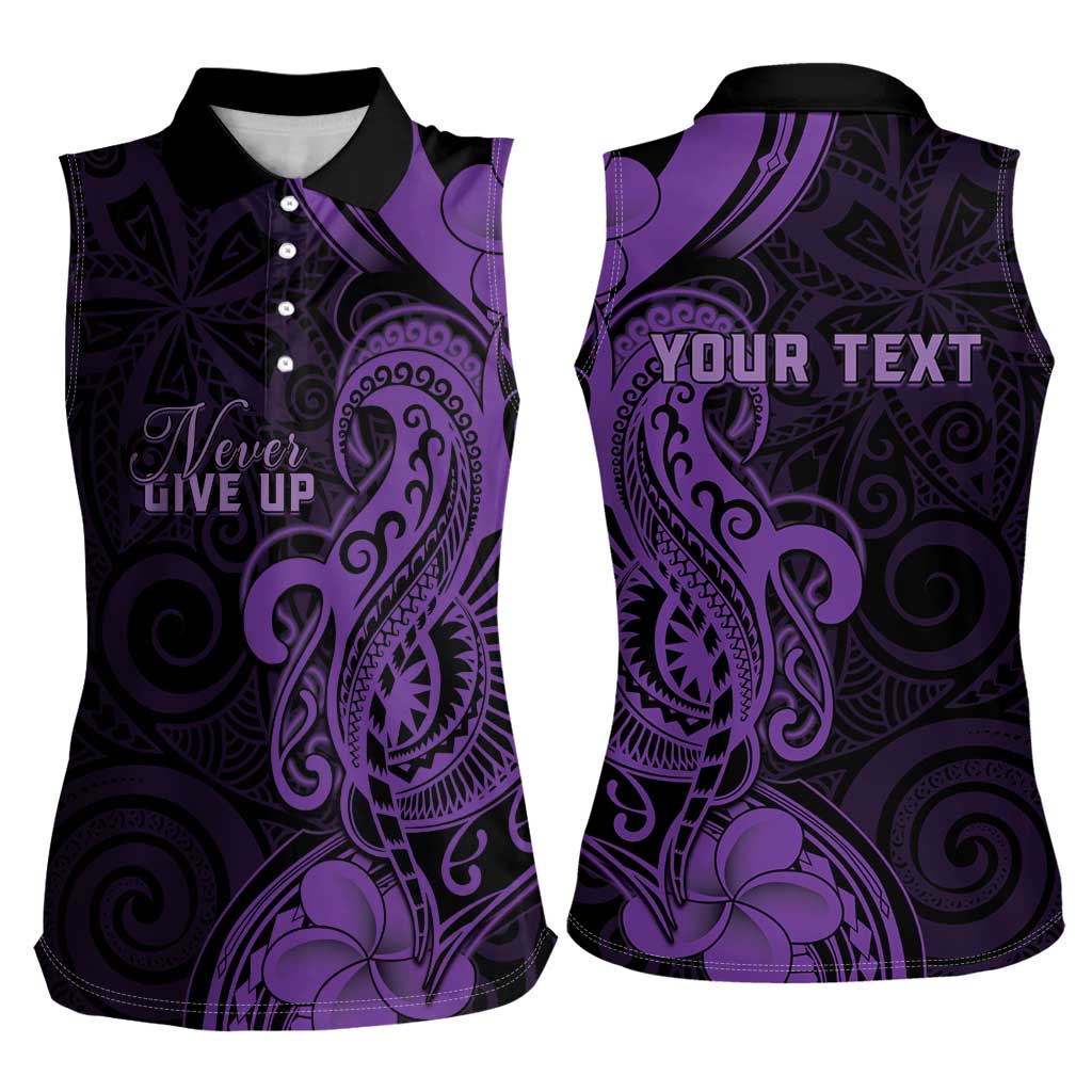 Personalised Lupus Warrior Women Sleeveless Polo Shirt Never Give Up Polynesian Style LT05 - Polynesian Pride