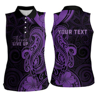 Personalised Lupus Warrior Women Sleeveless Polo Shirt Never Give Up Polynesian Style LT05 - Polynesian Pride
