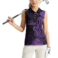 Personalised Lupus Warrior Women Sleeveless Polo Shirt Never Give Up Polynesian Style LT05 - Polynesian Pride