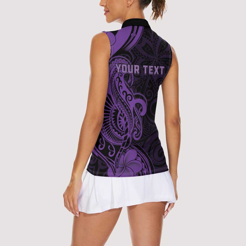 Personalised Lupus Warrior Women Sleeveless Polo Shirt Never Give Up Polynesian Style LT05 - Polynesian Pride