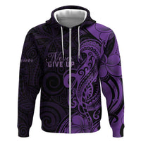 Personalised Lupus Warrior Zip Hoodie Never Give Up Polynesian Style LT05 Zip Hoodie Purple - Polynesian Pride