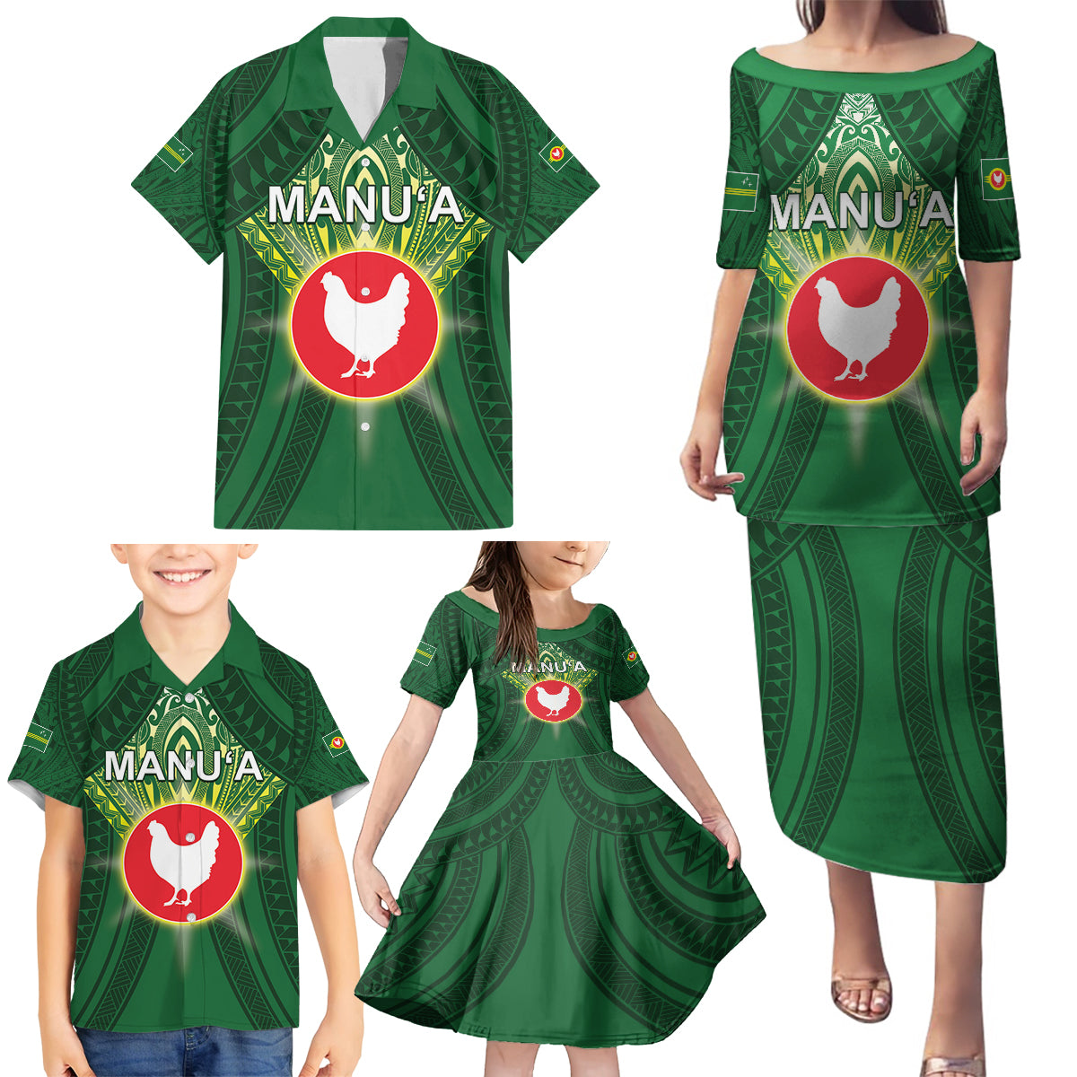 Personalized American Samoa Manu'a Cession Day Family Matching Puletasi and Hawaiian Shirt With Polynesian Pattern