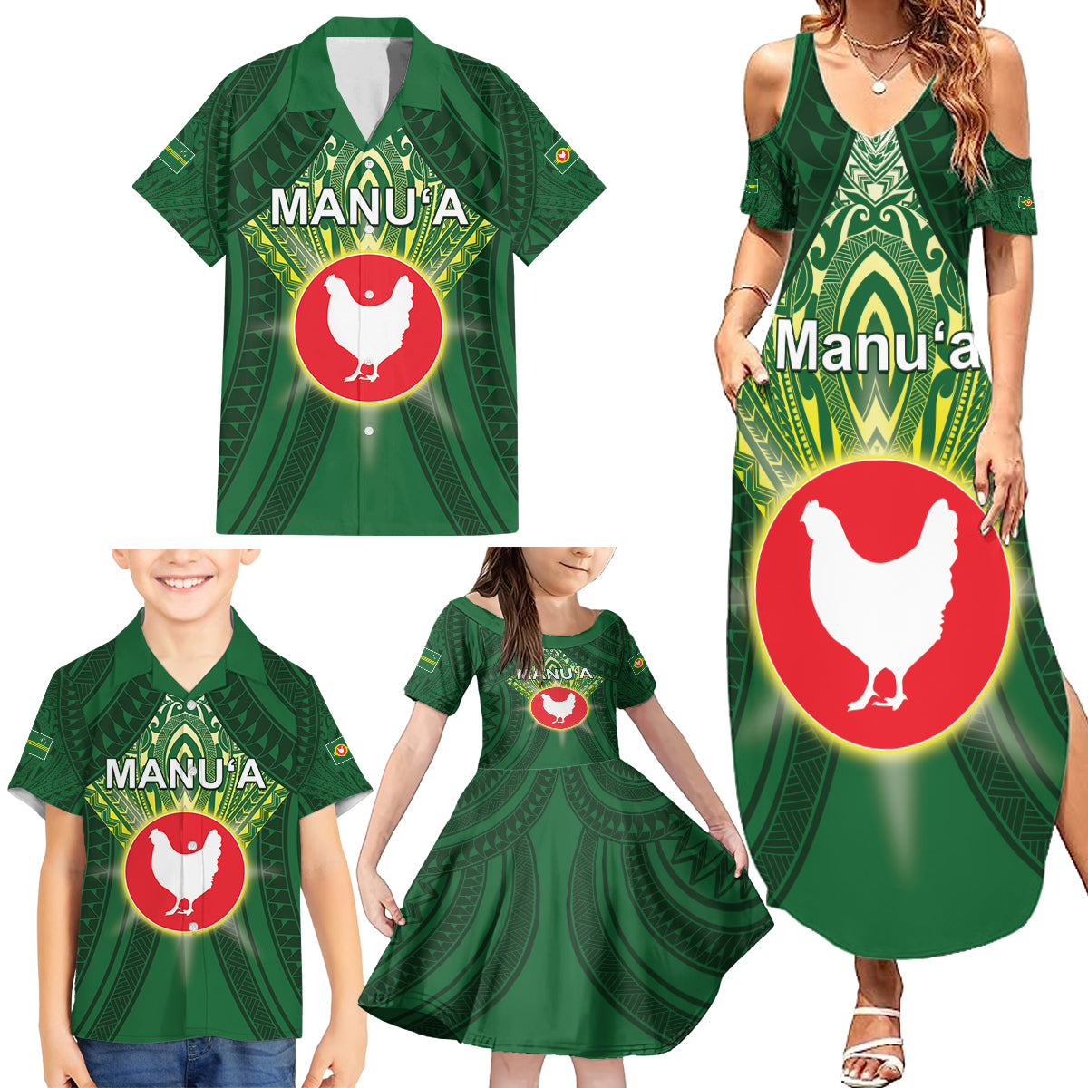 Personalized American Samoa Manu'a Cession Day Family Matching Summer Maxi Dress and Hawaiian Shirt With Polynesian Pattern