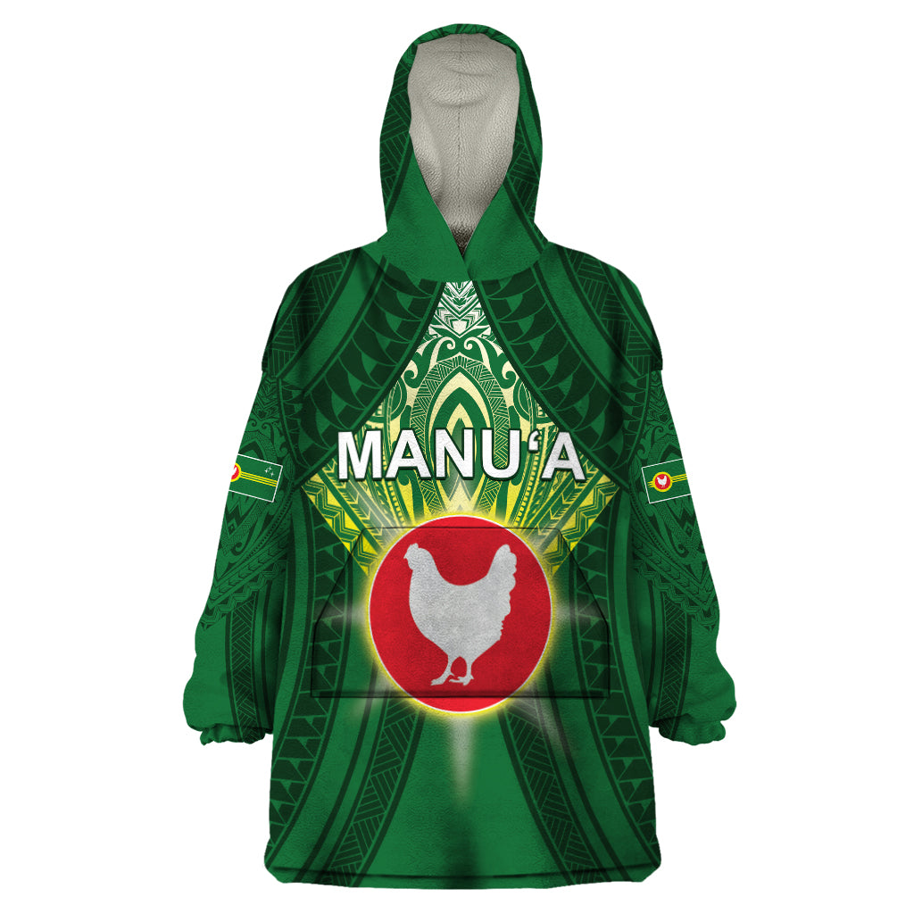 Personalized American Samoa Manu'a Cession Day Wearable Blanket Hoodie With Polynesian Pattern