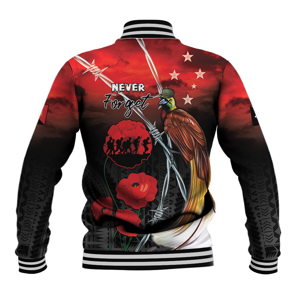 Papua New Guinea Remembrance Day Baseball Jacket Lest We Forget LT05 - Polynesian Pride