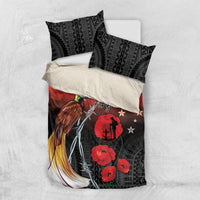 Papua New Guinea Remembrance Day Bedding Set Lest We Forget LT05 US Twin 172cm x 218cm Red - Polynesian Pride