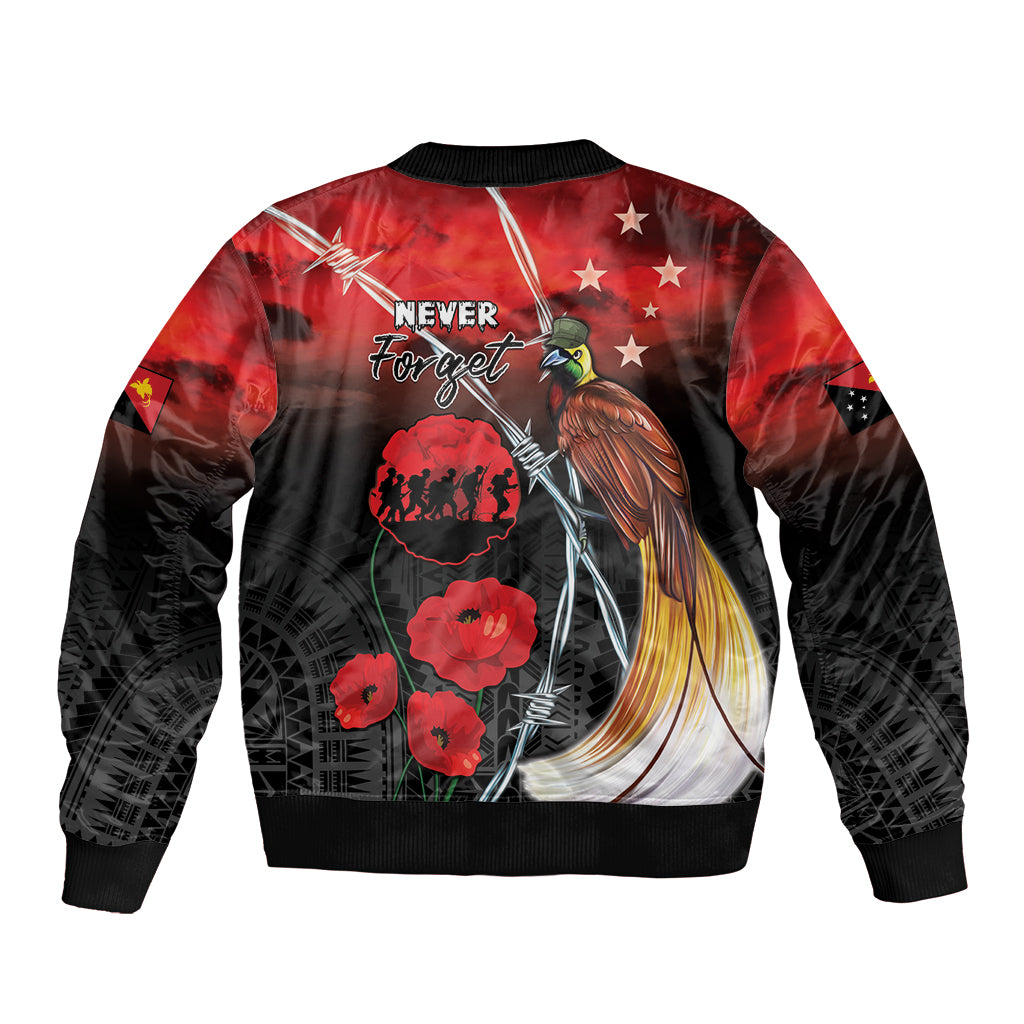 Papua New Guinea Remembrance Day Bomber Jacket Lest We Forget LT05 - Polynesian Pride