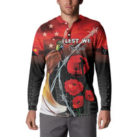 Papua New Guinea Remembrance Day Button Sweatshirt Lest We Forget LT05 - Polynesian Pride