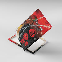Papua New Guinea Remembrance Day Canvas Wall Art Lest We Forget LT05 With Frame Red - Polynesian Pride