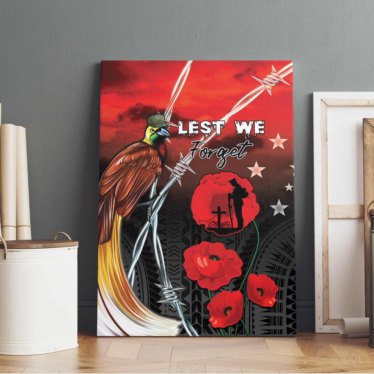 Papua New Guinea Remembrance Day Canvas Wall Art Lest We Forget LT05 - Polynesian Pride