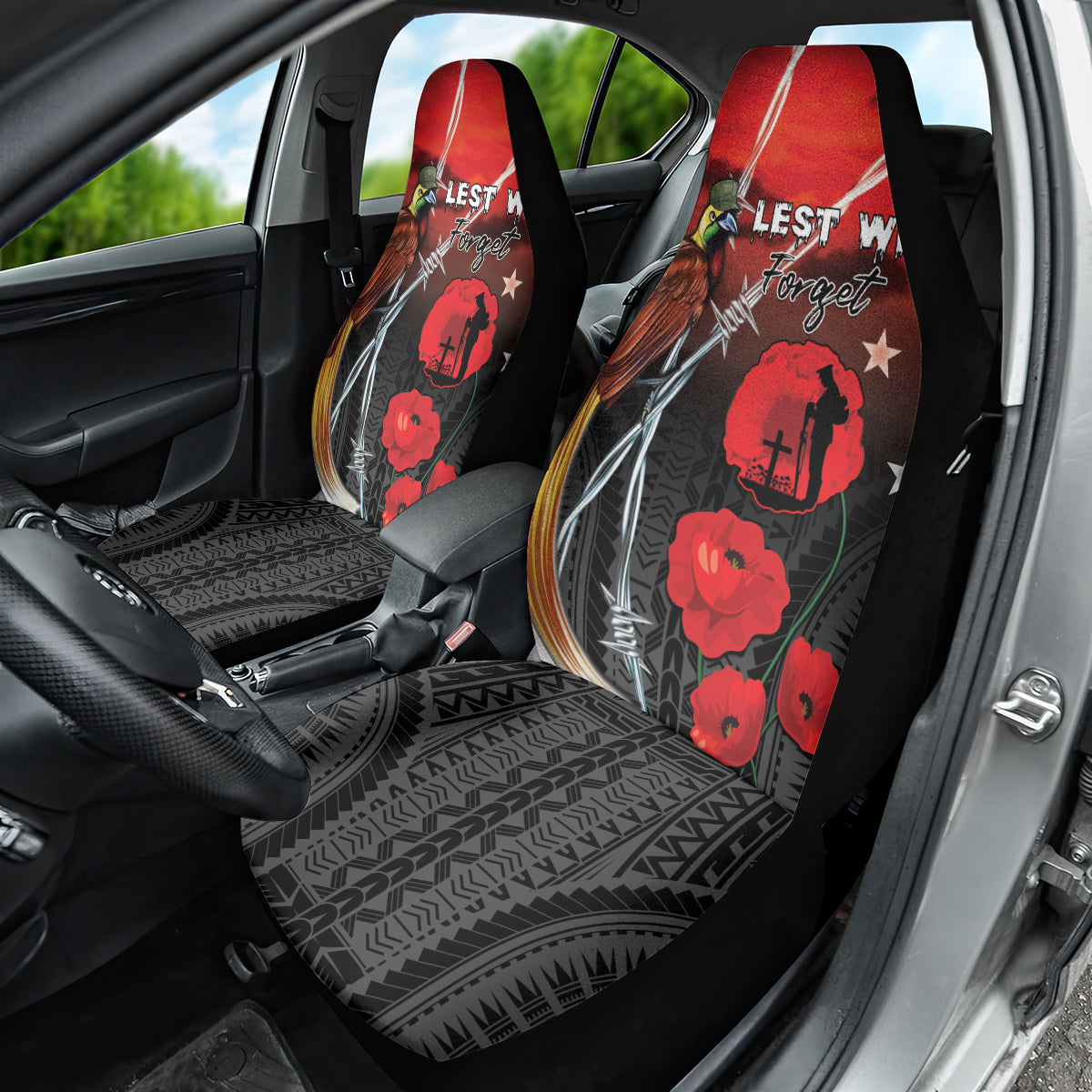 Papua New Guinea Remembrance Day Car Seat Cover Lest We Forget