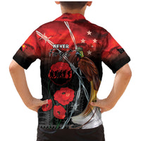 Papua New Guinea Remembrance Day Family Matching Mermaid Dress and Hawaiian Shirt Lest We Forget