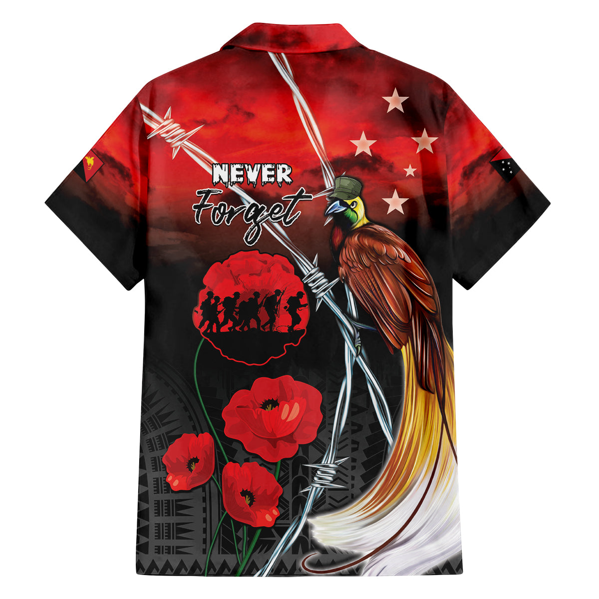 Papua New Guinea Remembrance Day Family Matching Puletasi and Hawaiian Shirt Lest We Forget LT05 - Polynesian Pride