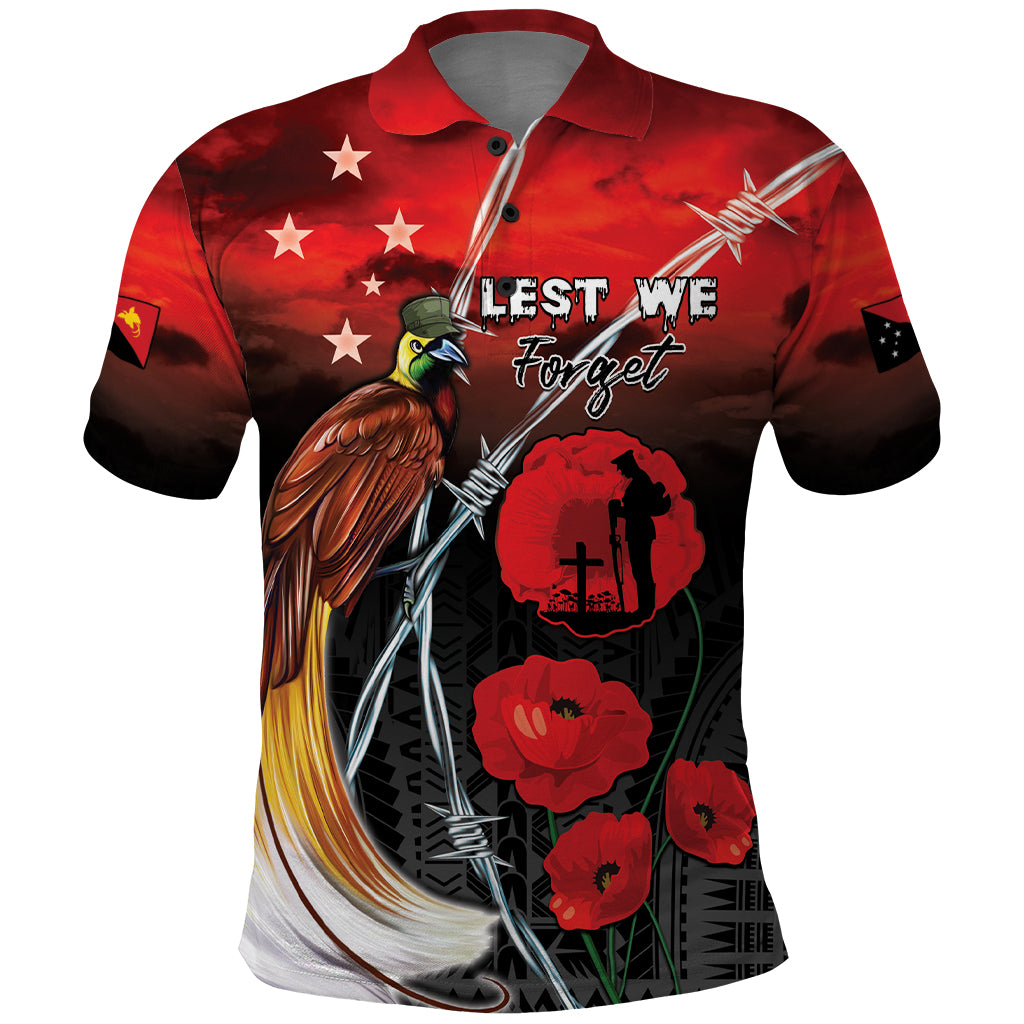 Papua New Guinea Remembrance Day Polo Shirt Lest We Forget