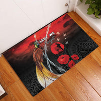 Papua New Guinea Remembrance Day Rubber Doormat Lest We Forget LT05 Red - Polynesian Pride