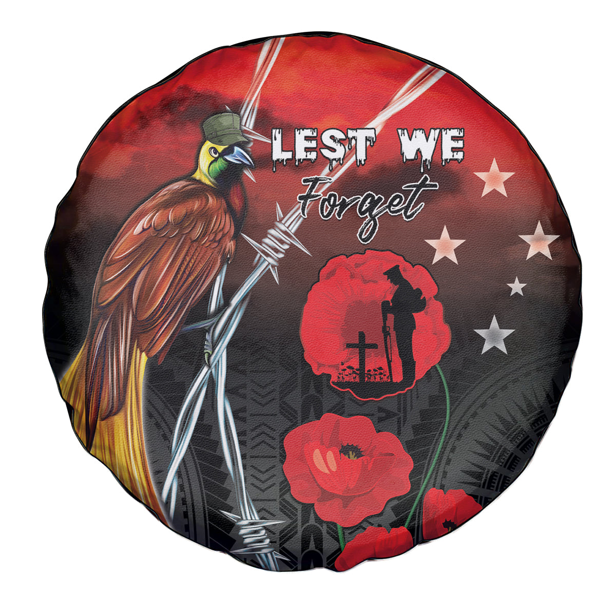 Papua New Guinea Remembrance Day Spare Tire Cover Lest We Forget LT05 - Polynesian Pride