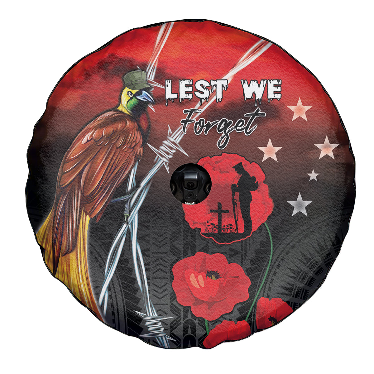 Papua New Guinea Remembrance Day Spare Tire Cover Lest We Forget LT05 - Polynesian Pride