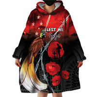 Papua New Guinea Remembrance Day Wearable Blanket Hoodie Lest We Forget LT05 - Polynesian Pride