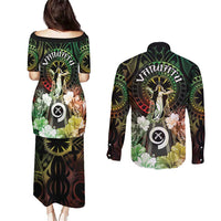 Vanuatu Happy Assumption Day Couples Matching Puletasi and Long Sleeve Button Shirt LT05 - Polynesian Pride