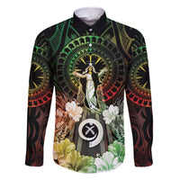 Vanuatu Happy Assumption Day Family Matching Off The Shoulder Long Sleeve Dress and Hawaiian Shirt LT05 Dad's Shirt - Long Sleeve Reggae - Polynesian Pride