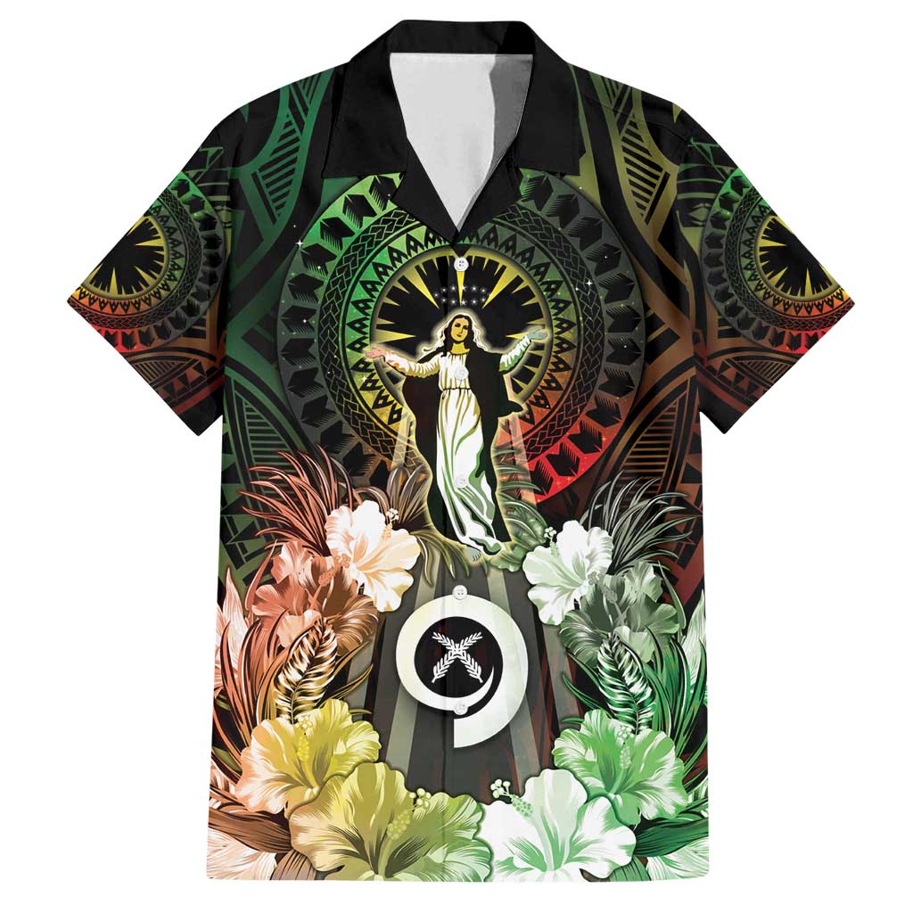 Vanuatu Happy Assumption Day Family Matching Off Shoulder Maxi Dress and Hawaiian Shirt LT05 Dad's Shirt - Short Sleeve Reggae - Polynesian Pride