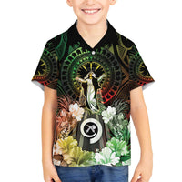 Vanuatu Happy Assumption Day Family Matching Off Shoulder Short Dress and Hawaiian Shirt LT05 Son's Shirt Reggae - Polynesian Pride