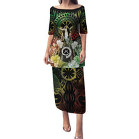 Vanuatu Happy Assumption Day Family Matching Puletasi and Hawaiian Shirt LT05 Mom's Dress Reggae - Polynesian Pride
