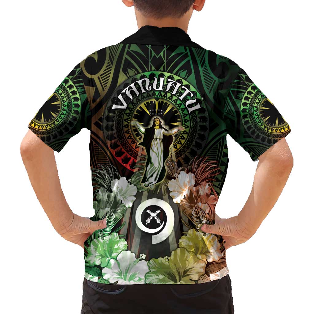 Vanuatu Happy Assumption Day Family Matching Summer Maxi Dress and Hawaiian Shirt LT05 - Polynesian Pride