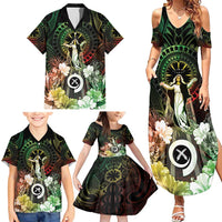 Vanuatu Happy Assumption Day Family Matching Summer Maxi Dress and Hawaiian Shirt LT05 - Polynesian Pride
