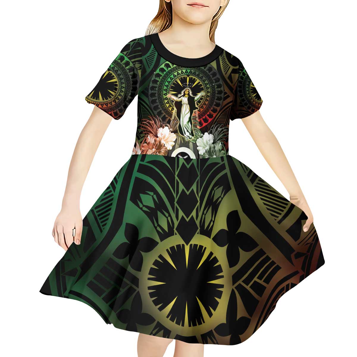 Vanuatu Happy Assumption Day Kid Short Sleeve Dress