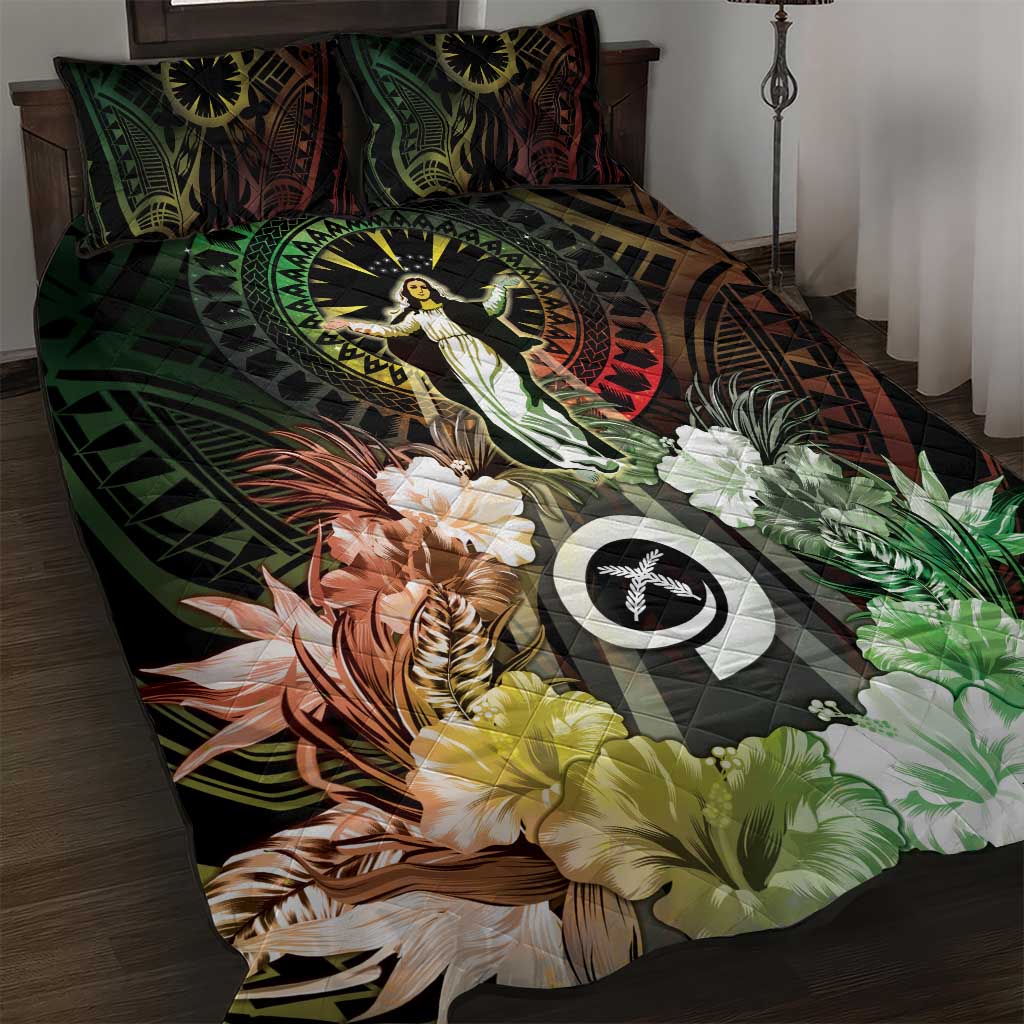 Vanuatu Happy Assumption Day Quilt Bed Set LT05 Reggae - Polynesian Pride