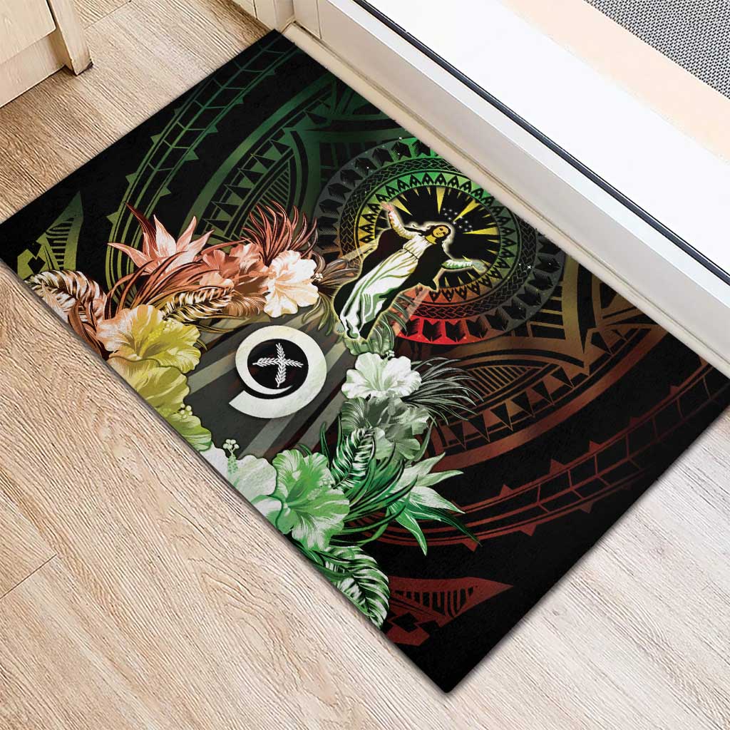 Vanuatu Happy Assumption Day Rubber Doormat LT05 - Polynesian Pride