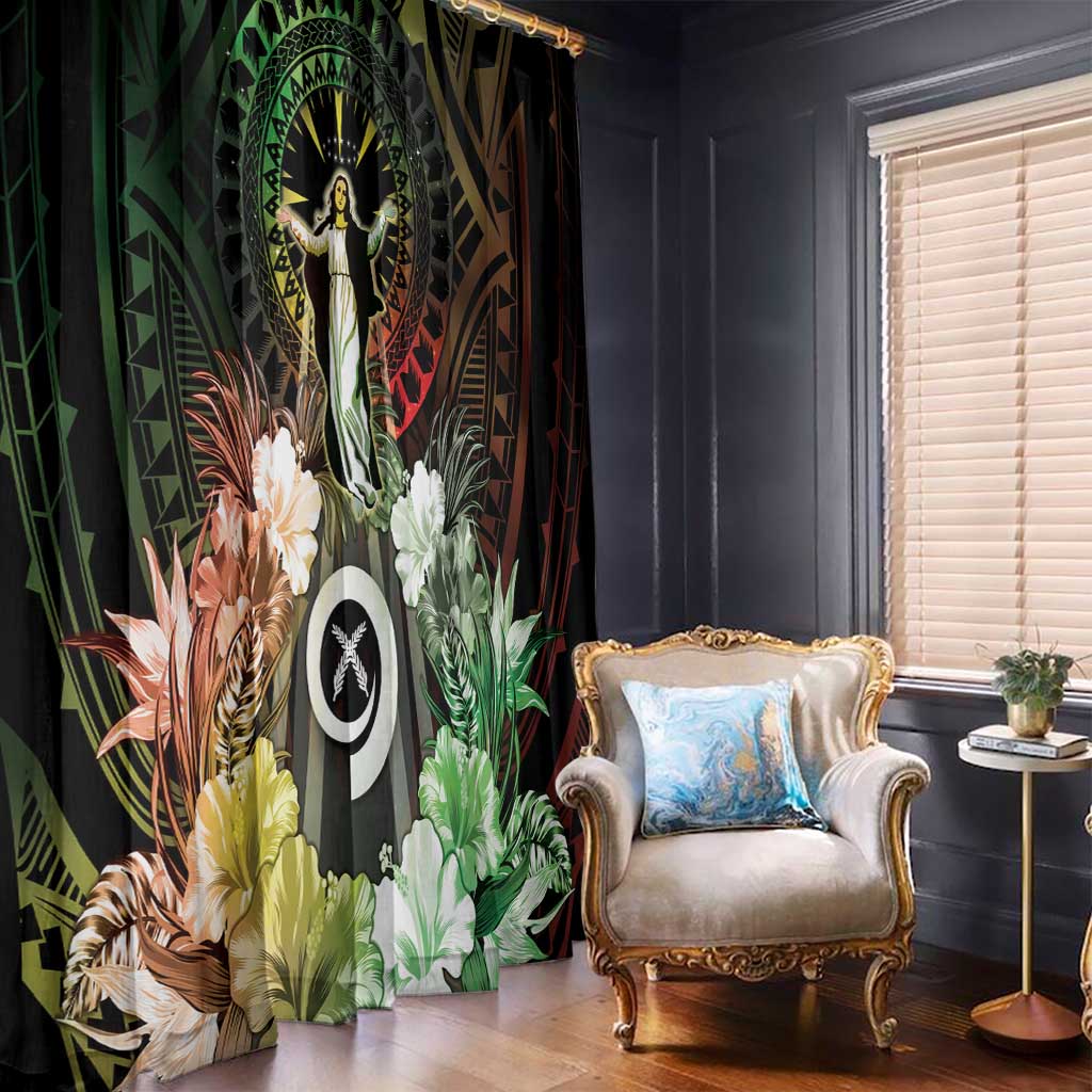 Vanuatu Happy Assumption Day Window Curtain LT05 - Polynesian Pride