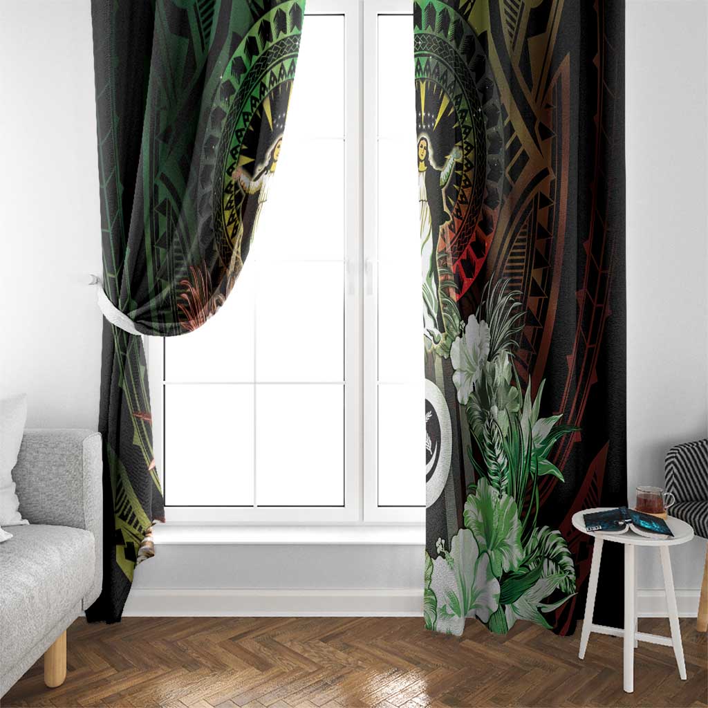 Vanuatu Happy Assumption Day Window Curtain LT05 - Polynesian Pride