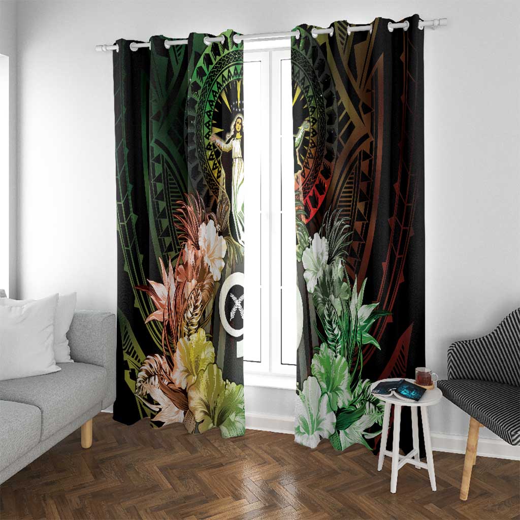 Vanuatu Happy Assumption Day Window Curtain LT05 With Grommets Reggae - Polynesian Pride