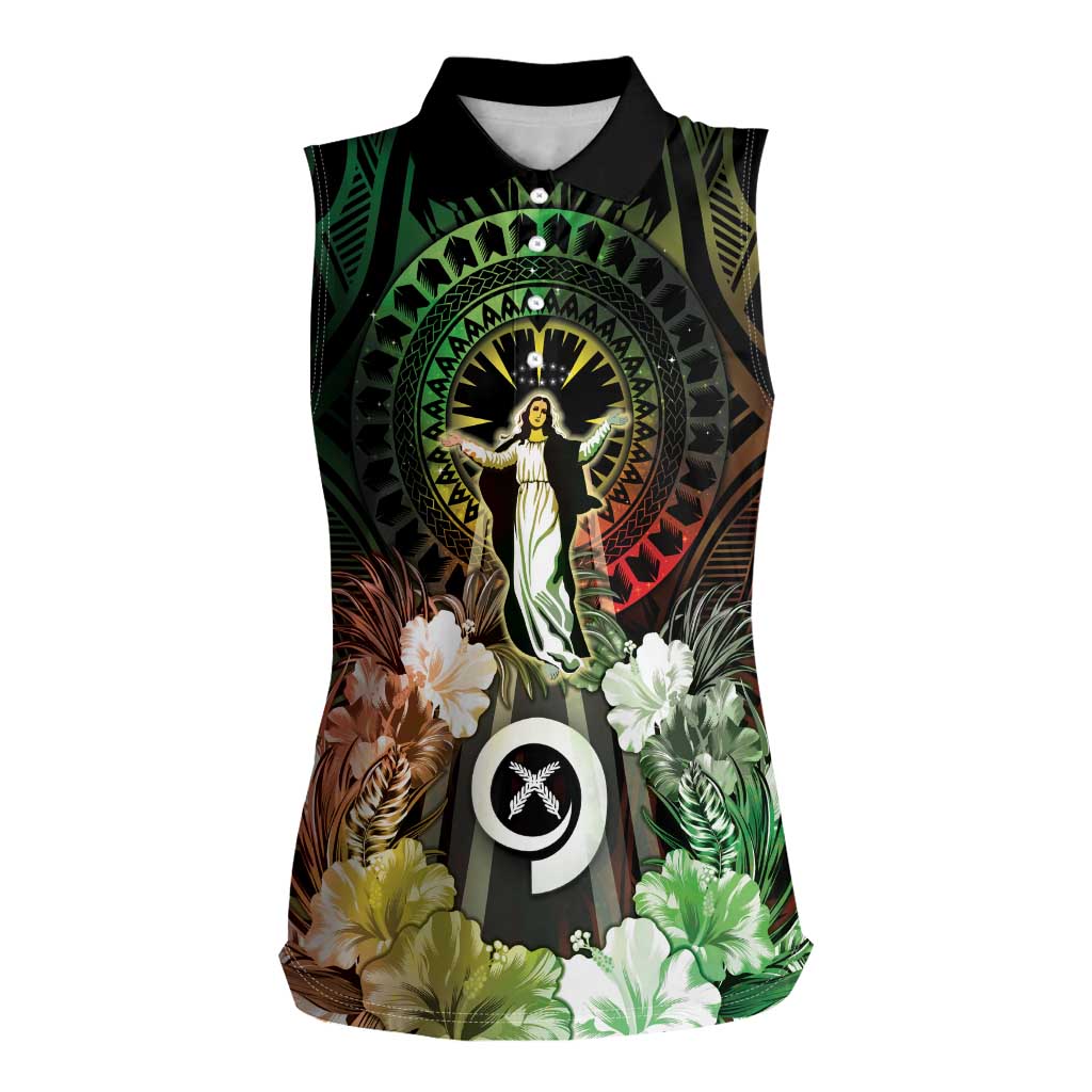 Vanuatu Happy Assumption Day Women Sleeveless Polo Shirt