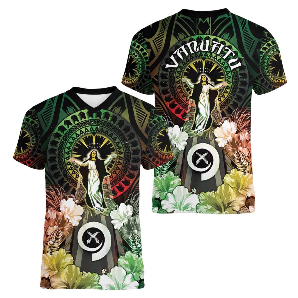 Vanuatu Happy Assumption Day Women V-Neck T-Shirt